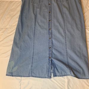 SPEED CONTROL Strapless Button Up Jeans Dress Size 3x NWT